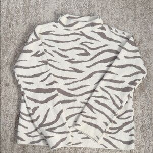 Ann Taylor Animal Print Mock Neck Sweater
